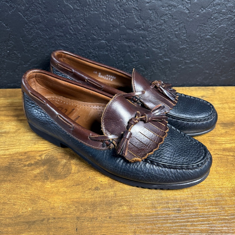 Allen Edmonds Nashua 42250 Black Brown Leather Tassel Loafers Mens 10 D